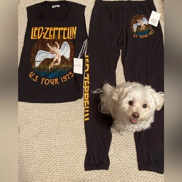 LAUREN MOSHI LED ZEPPELIN TANK AND SWEAT PANTS XS NWT - Picture 10 of 12